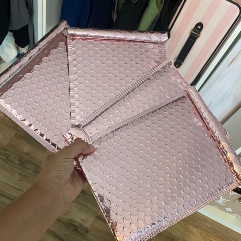 Pink shipping envelopes